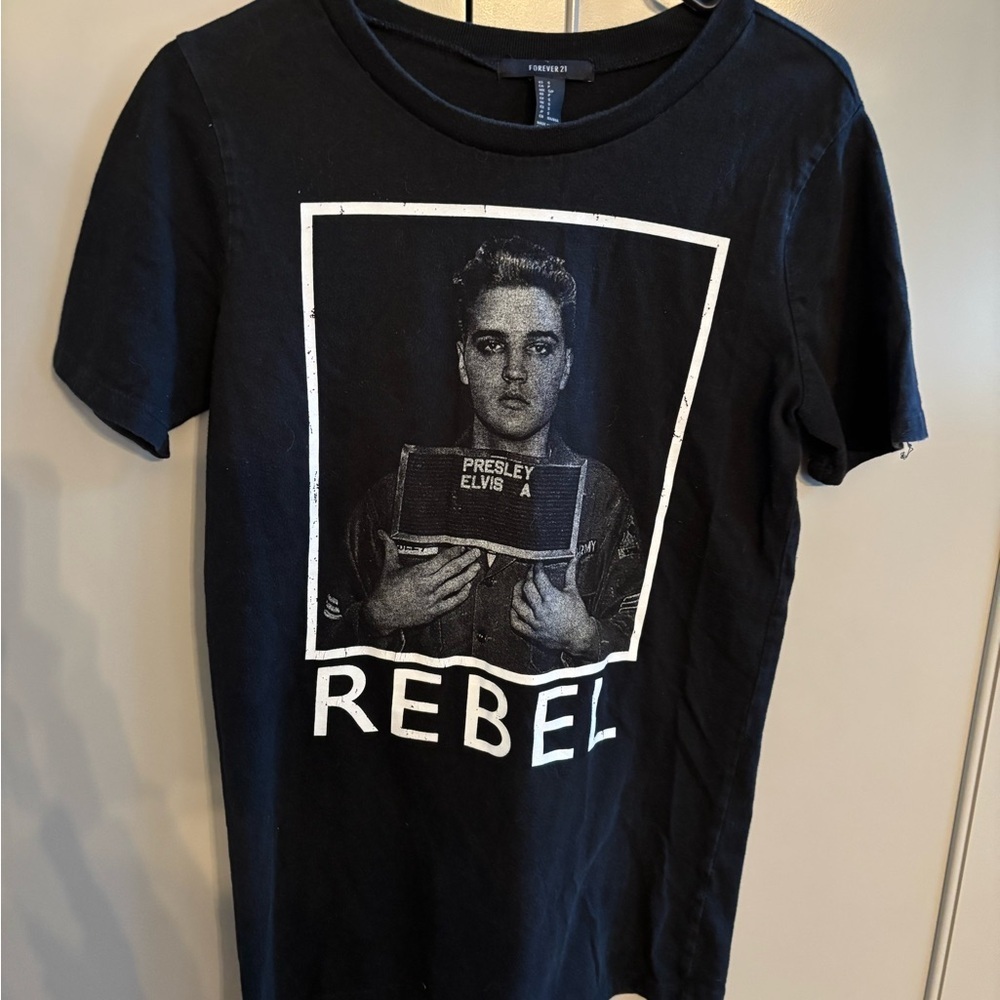 Elvis Presley mugshot Rebel Tshirt sz S